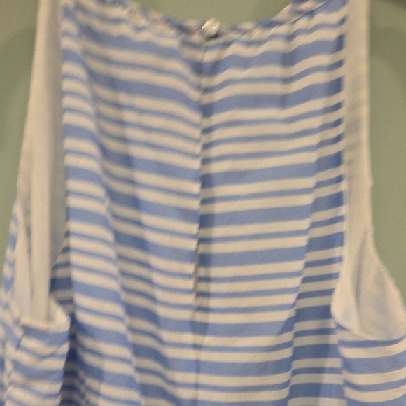 Old Navy 100% Cotton Light Blue & White Sleeveless Summer Dress Size Medium - Picture 6 of 12